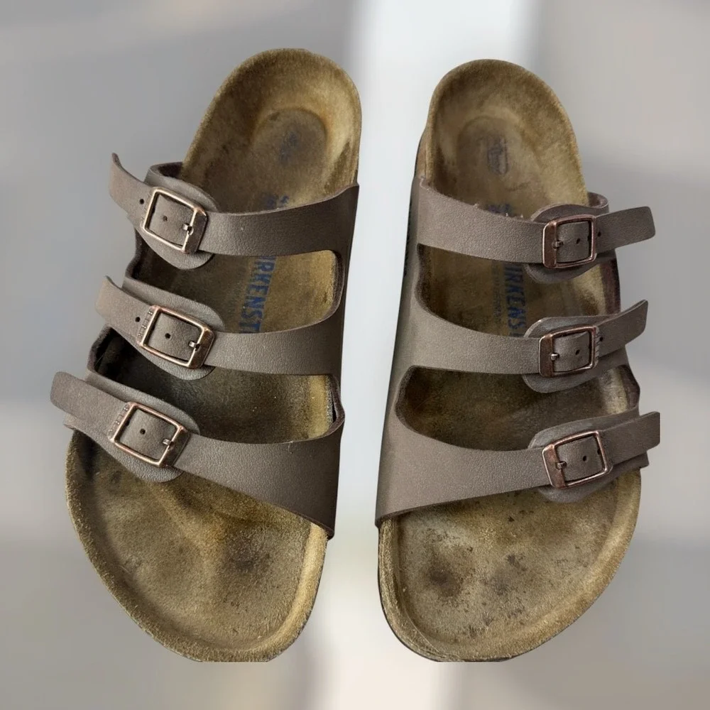 Birkenstock Florida 3 Strap Soft Footbed Sandals Brown Women's Size 40 US 9 M7 - Picture 16 of 16